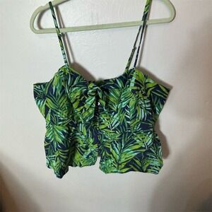 Sofia Jeans Women's 3XL Green Floral‎ Peplum Camisole Top